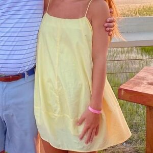 free people butter yellow struttin mini dress!